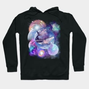 space blue whale 6 Hoodie